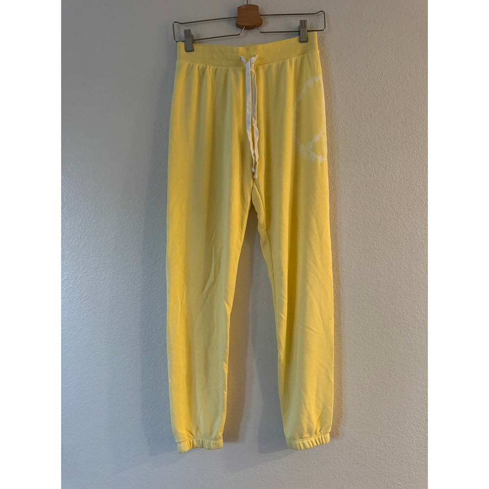 P.J. Salvage Peace Sign Tie Dye Joggers XS Yellow Lounge Pants Excellent